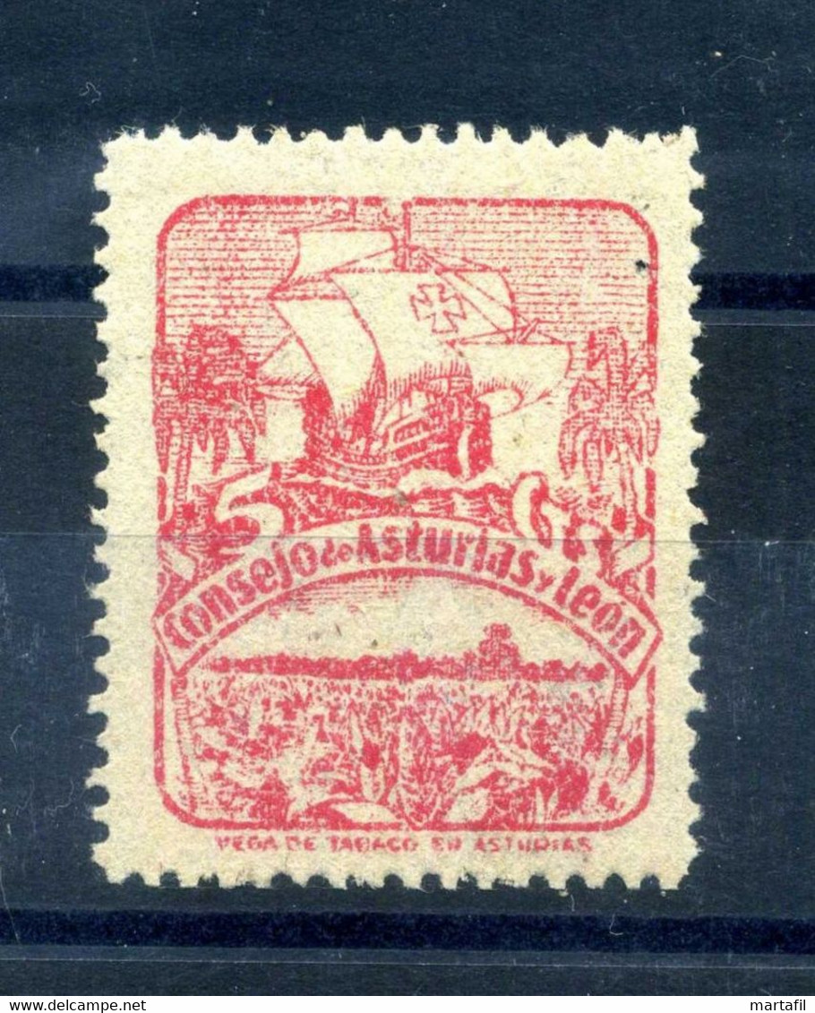 1936-37 ASTURIE E LEON N.5 FIRMATO (*) - Asturies & Leon