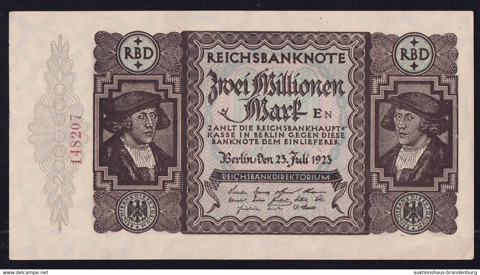 2 Millionen Mark 23.7.1923 - KN 16 Mm - Reichsbank (DEU-101a) - 2 Miljoen Mark