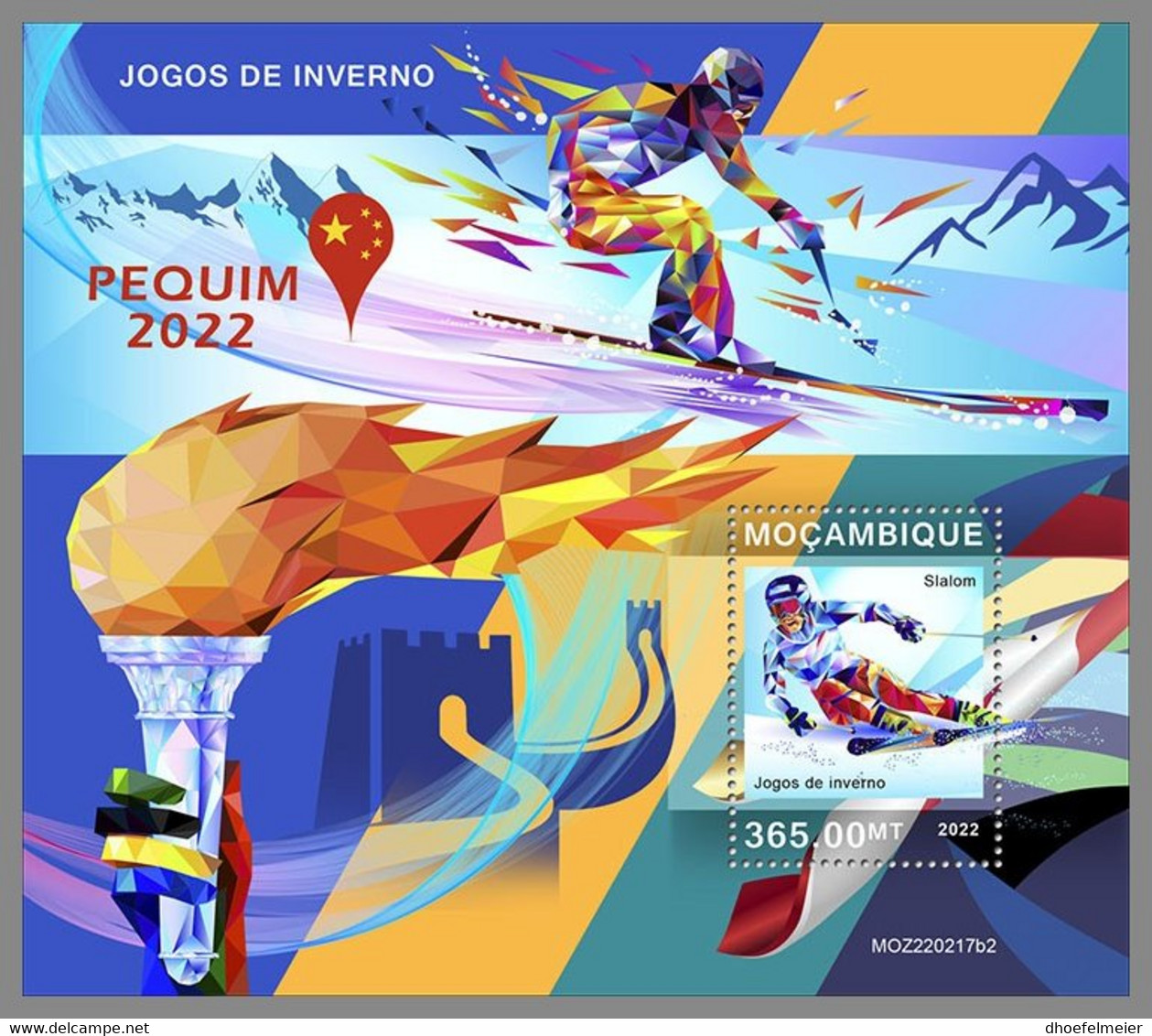 MOZAMBIQUE 2022 MNH Pewking 2022 Olympic Winter Games Winterolympiade S/S II - OFFICIAL ISSUE - DHQ2240 - Invierno 2022 : Pekín