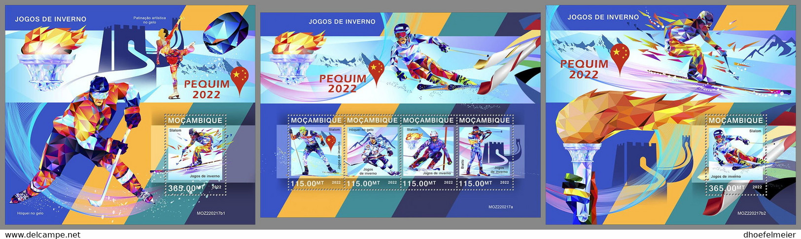 MOZAMBIQUE 2022 MNH Peking 2022 Olympic Winter Games Winterolympiade M/S+2S/S - OFFICIAL ISSUE - DHQ2240 - Winter 2022: Beijing