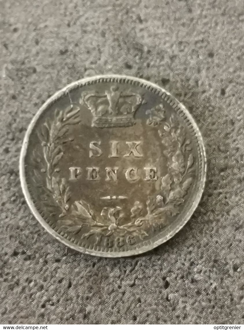 6 PENCE 1886 VICTORIA ARGENT GRANDE BRETAGNE / GREAT BRITAIN SILVER - H. 6 Pence