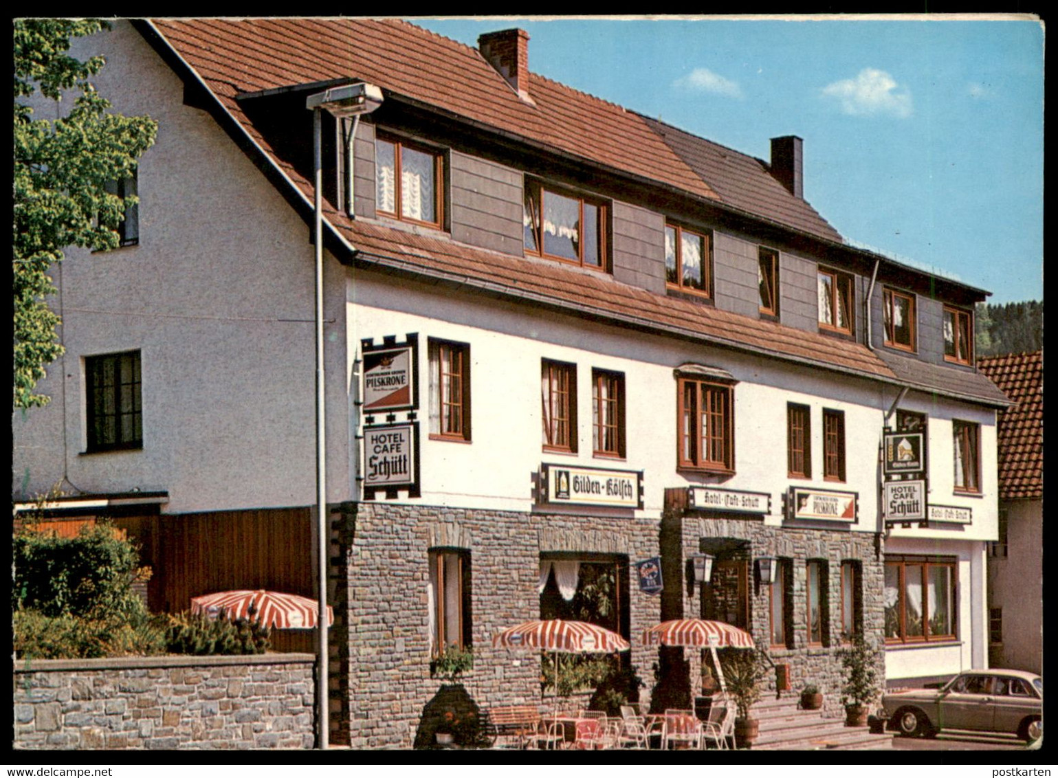 ÄLTERE POSTKARTE EINRUHR HOTEL SCHÜTT INHABER PLEUS-SCHMIDT SIMMERATH EIFEL GAFFEL KÖLSCH AK Ansichtskarte Cpa Postcard - Simmerath