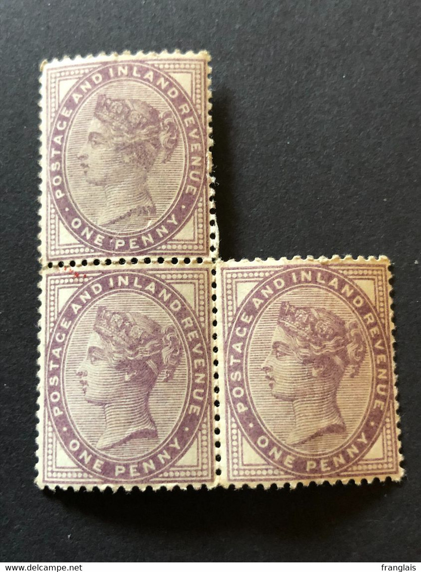 SG 172 1d Bluish Lilac, 16 Dots, 3 X Unmounted Mint ** MNH Copies - Unused Stamps