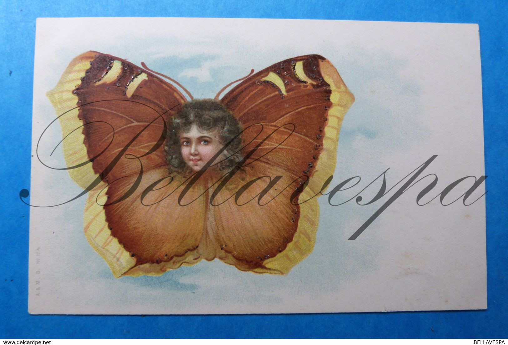 Beau Fantasie 4  X Cpa Papillon Vlinders  Butterfly Child Enfants ,edit  A &M . B N°104 - Koppels