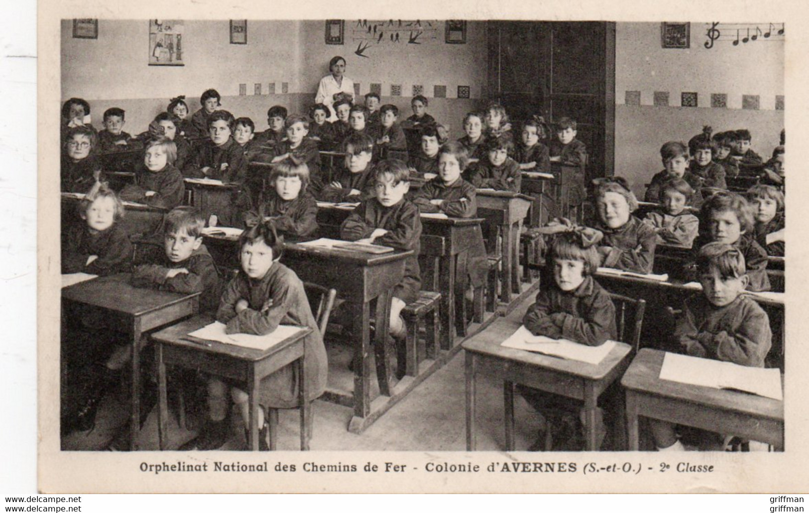 AVERNES ORPHELINAT NATIONAL DES CHEMINS DE FER COLONIE 2em CLASSE TBE - Avernes