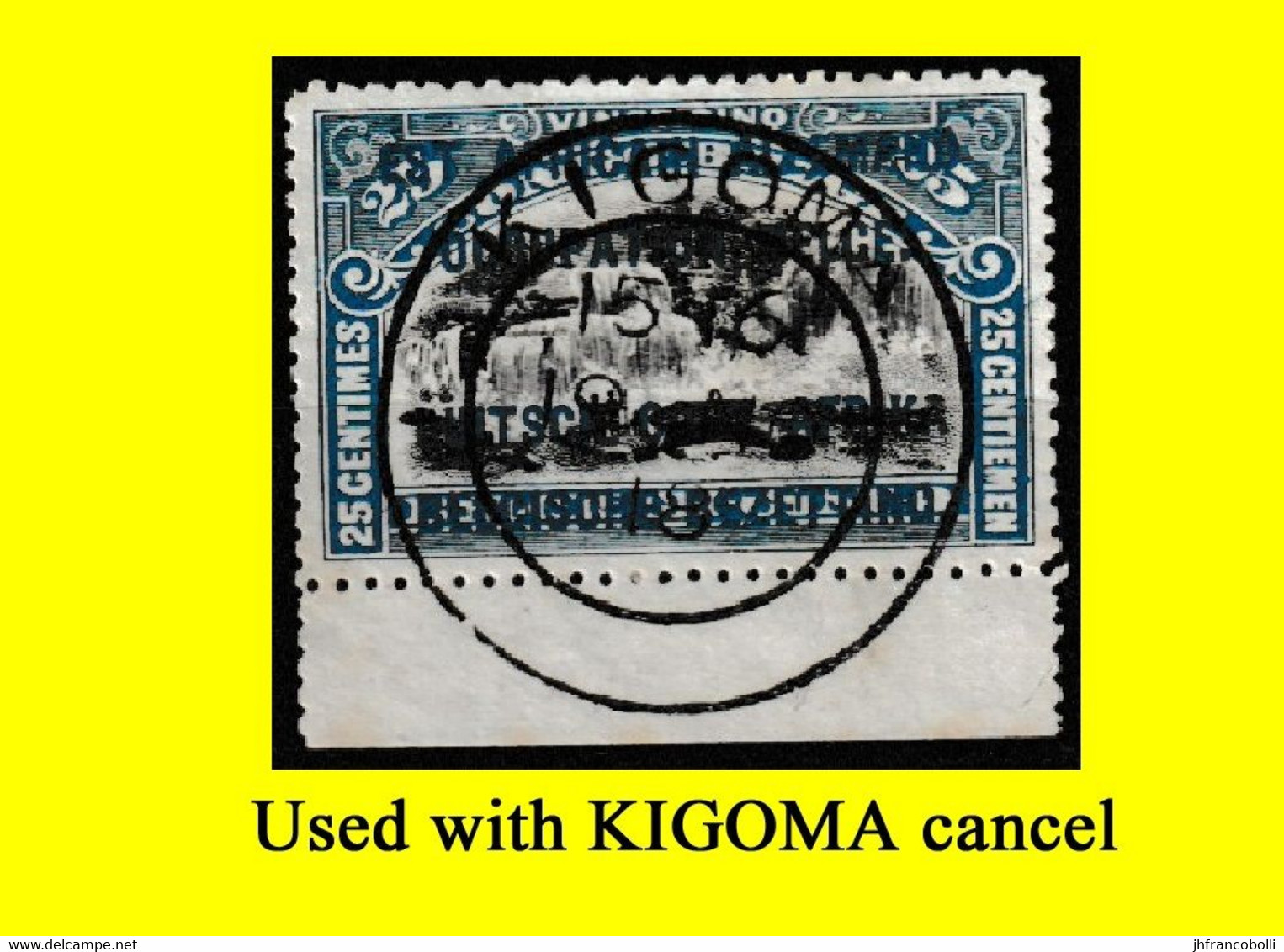 1916 (°) RUANDA-URUNDI RU USED RU 031 MILITARY CENTRAL CANCEL (double Circle) BLACK INK OVERPRINT 19/11/1919 - Usados