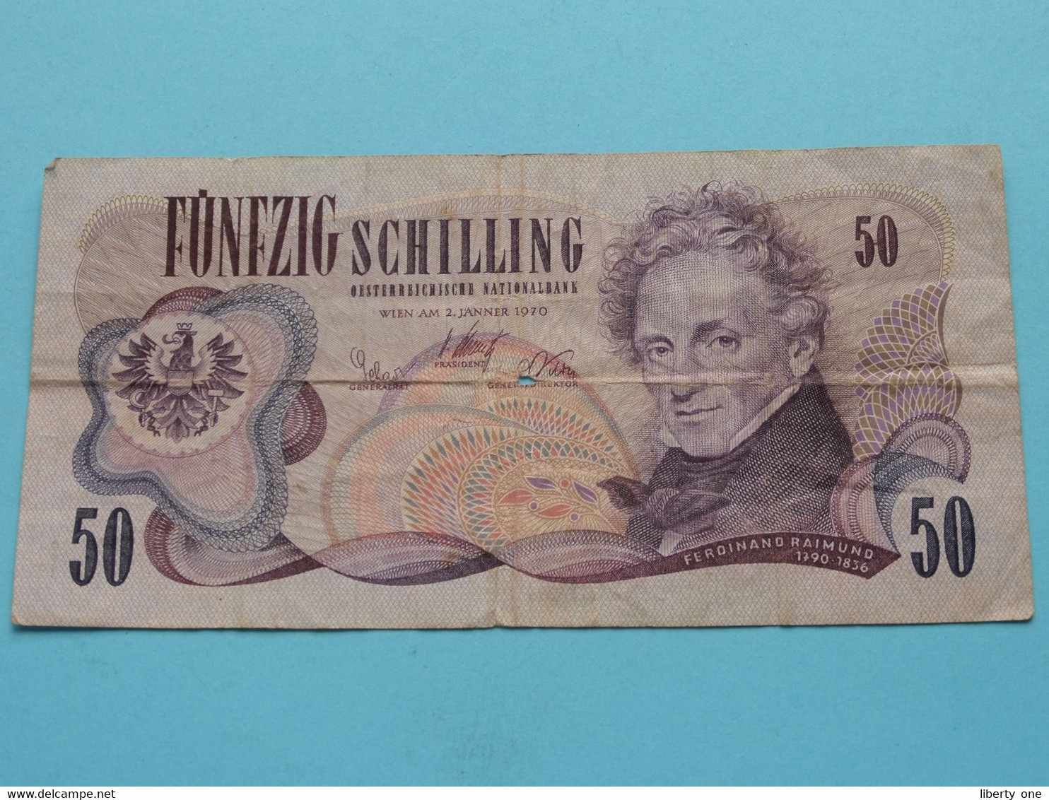 50 Fünfzig Schilling ( 2-1-1970 ) E983795L ( For Grade, Please See Photo ) ! - Austria