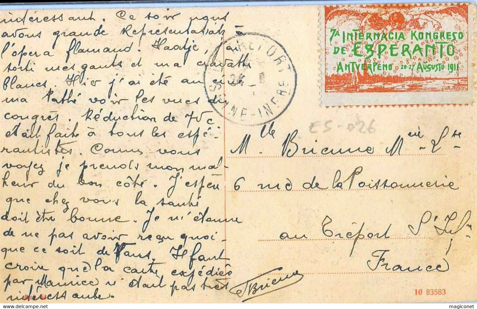 CPA - Avec Vignette Esperanto Congres Anvers 1911 Sur Carte Anvers - Fontaine Quenten Mastys - Esperanto