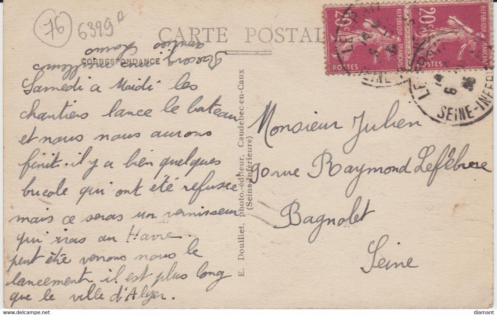 LE TRAIT (76) - Chantiers De La Seine-Maritime - Lancement Du Torpilleur Basque Le 25 Mai 1929 - Bon état - Le Trait