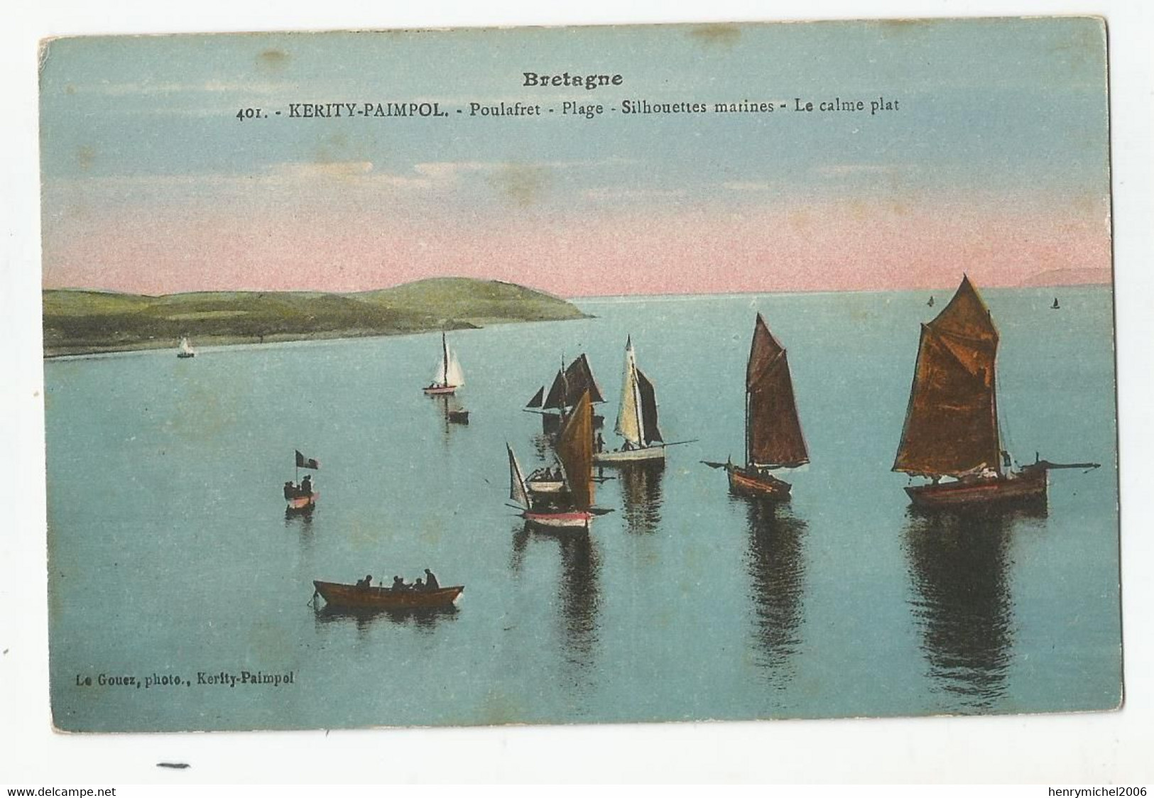 22  Kerity Paimpol Poulafret Plage Silhouettes Marines Le Calme Plat Voiliers Ed Photo Le Gouez - Paimpol