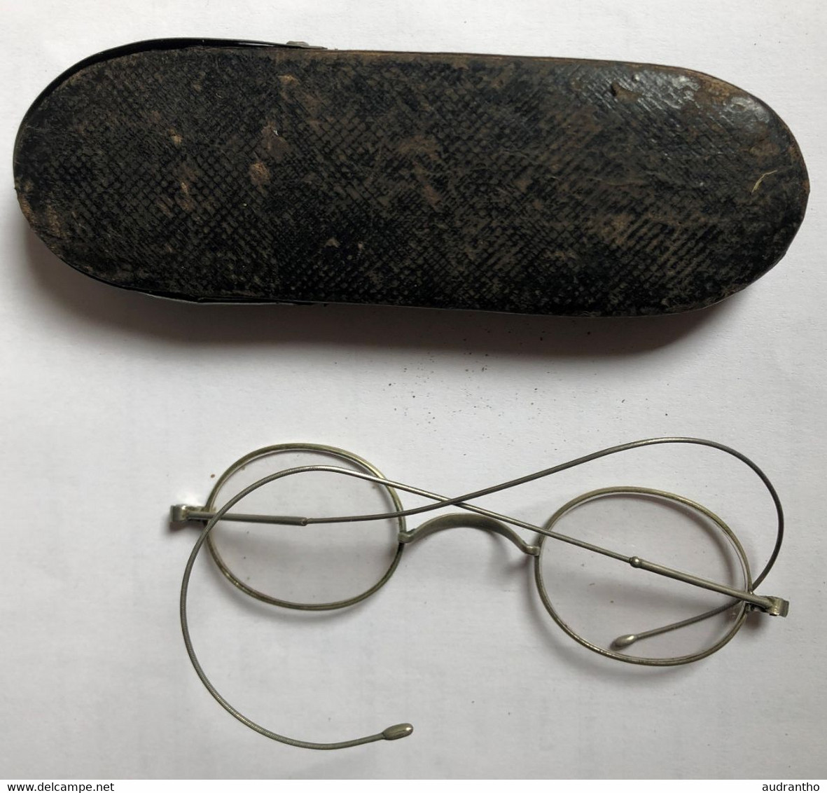 Anciennes Lunettes à Oeil En Fil De Fer Avec étui Années 20 - Glasses