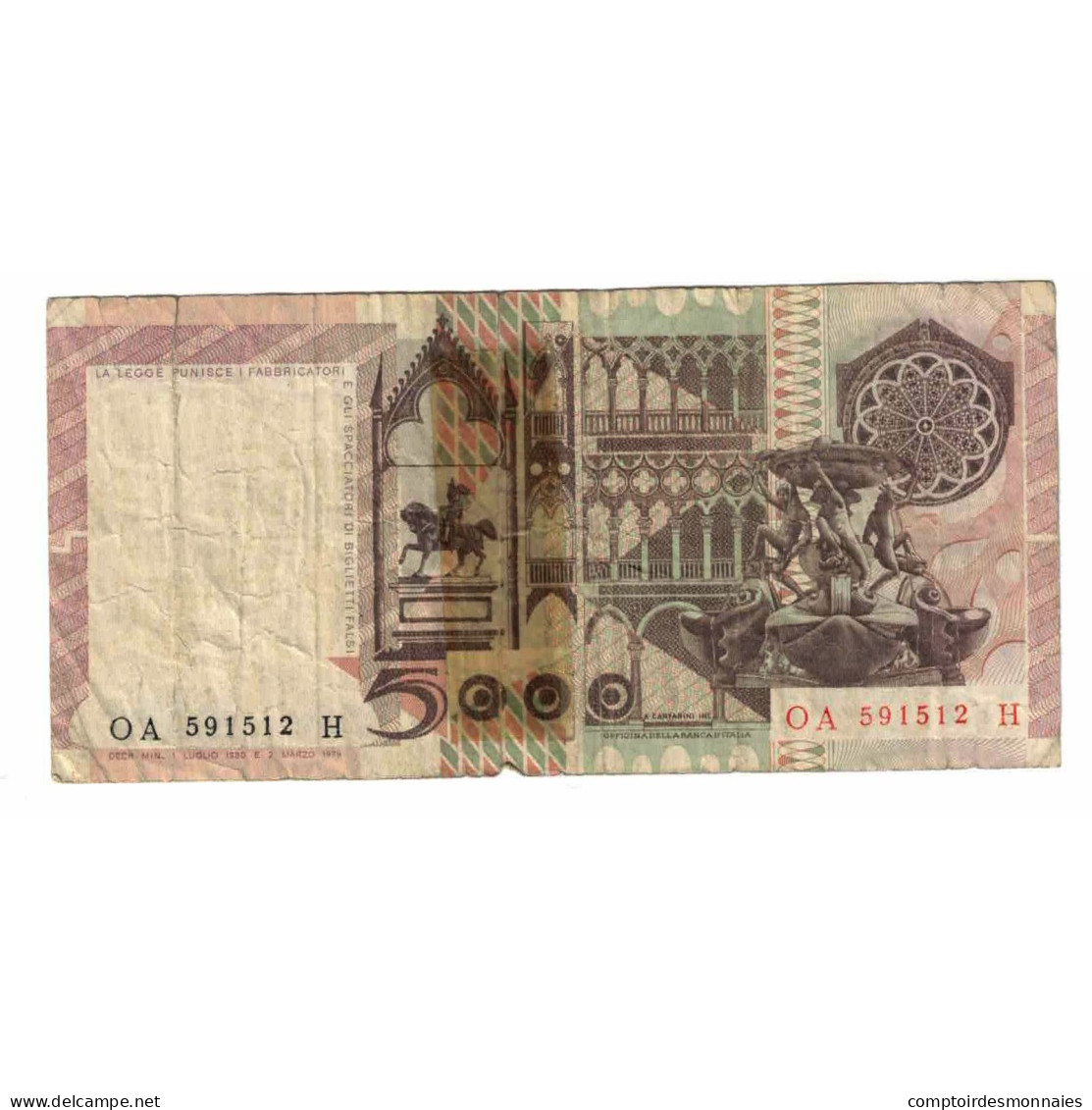 Billet, Italie, 5000 Lire, 1982, 1982-11-03, KM:105b, AB - 5000 Lire