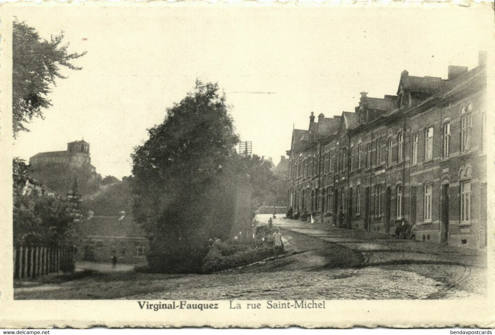 Belgium, VIRGINAL-FAUQUEZ, La Rue Saint-Michel (1920s) Postcard - Ittre