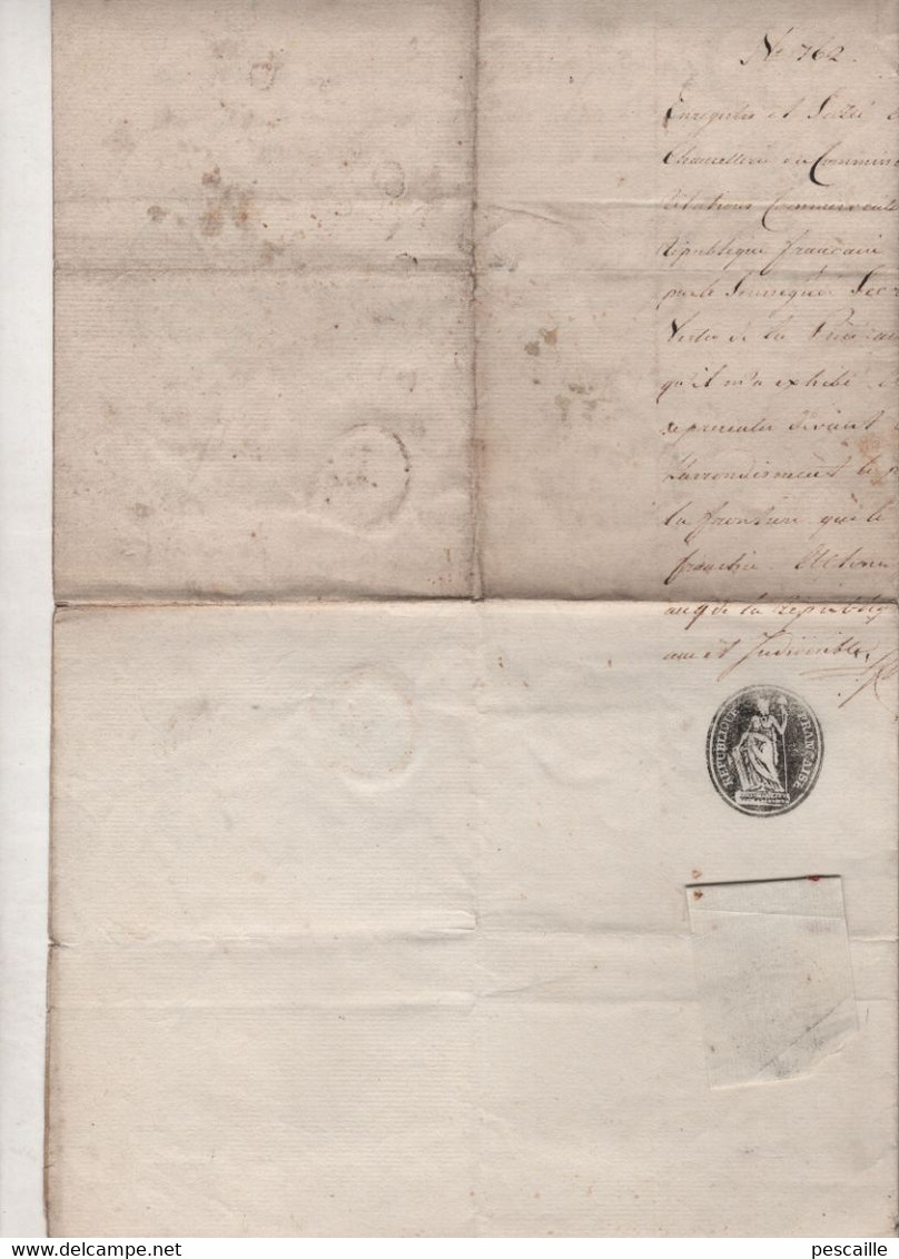 1801 - PASSEPORT DON JOSEPH DE OCARIZ ORDEN DE SANTIAGO / MINISTRO BAXA-SAXONIA HAMBOURG - CACHET DE CIRE / ANVERS - Manoscritti