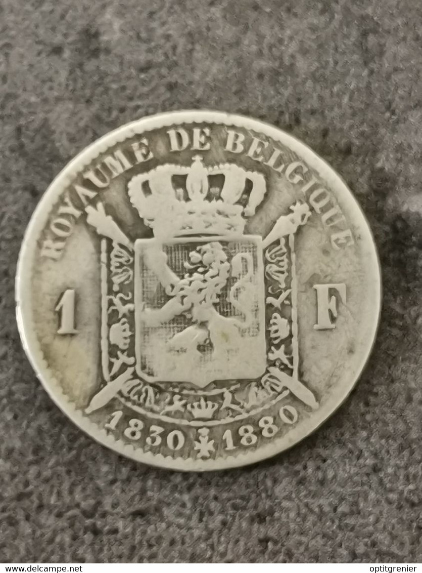 1 FRANC 1830 1880 50é ANNIVERSAIRE DE L'INDEPENDANCE ARGENT BELGIQUE / BELGIUM  SILVER - 1 Franc