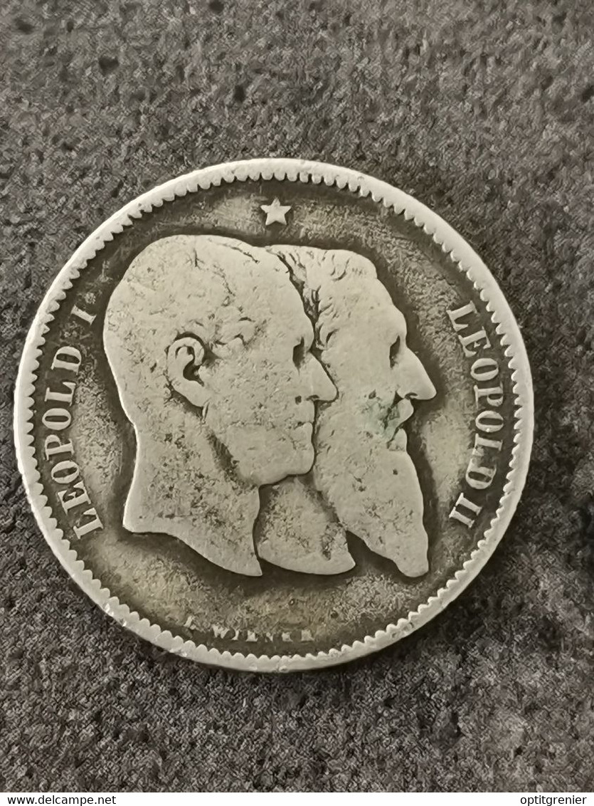 1 FRANC 1830 1880 50é ANNIVERSAIRE DE L'INDEPENDANCE ARGENT BELGIQUE / BELGIUM  SILVER - 1 Franc