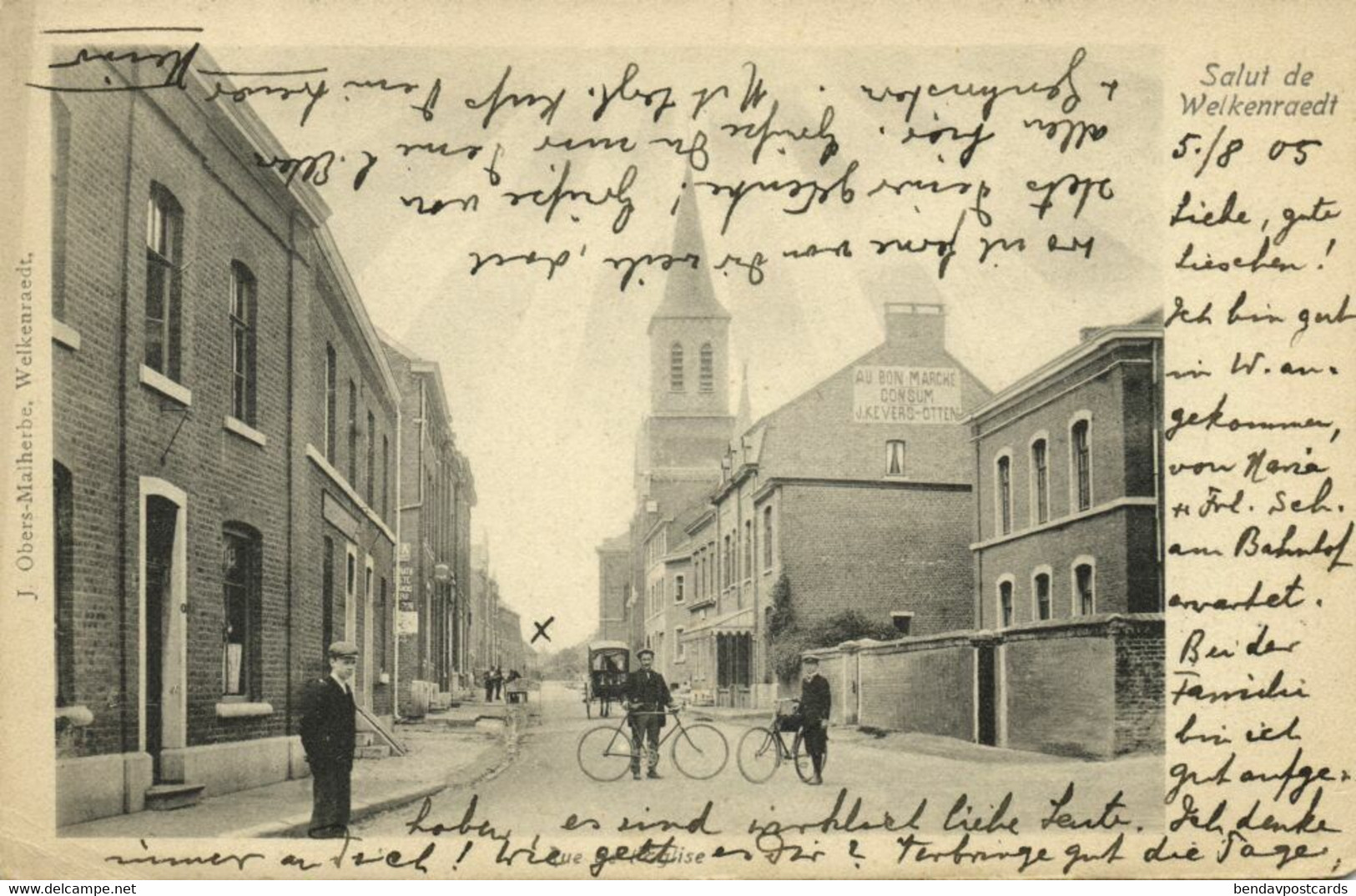 Belgium, WELKENRAEDT, Rue De L'Eglise, Bike (1905) Postcard - Welkenraedt