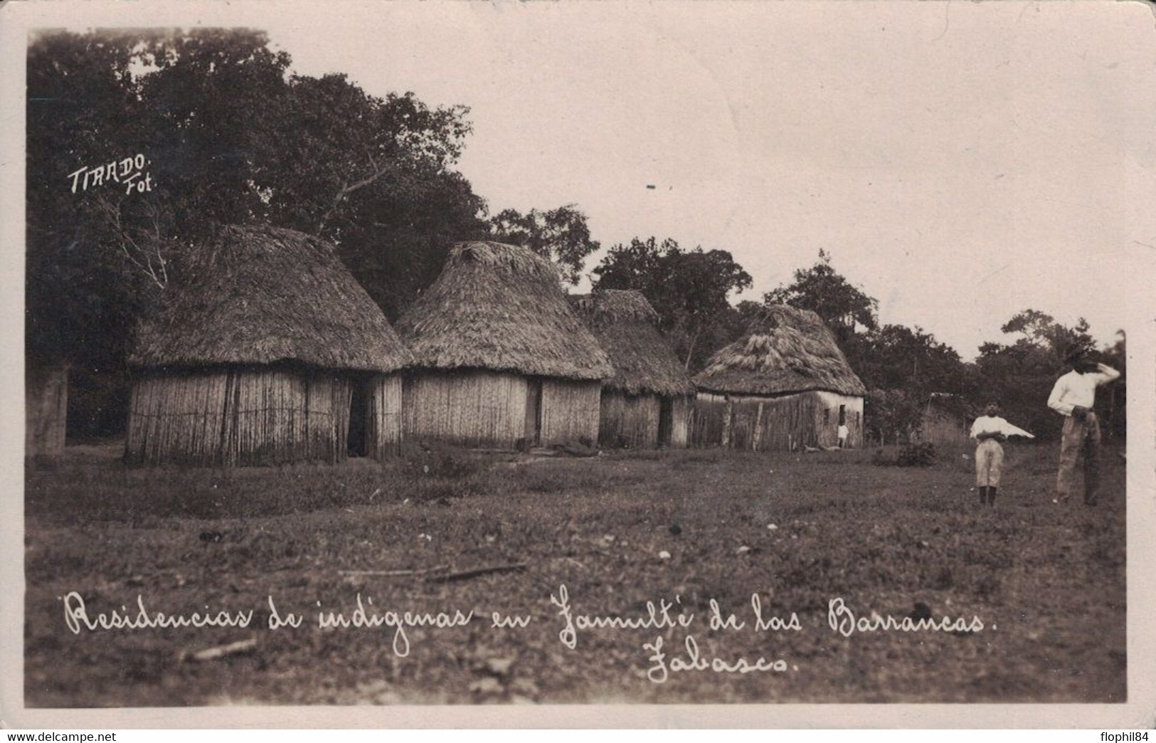 MEXIQUE - VILLAHERMOSA - VIA VERACRUZ - LE 10-12-1925 - CARTE PHOTO - RESIDENCIA DE INDIGENAS - CARTE POUR LA FRANCE. - México