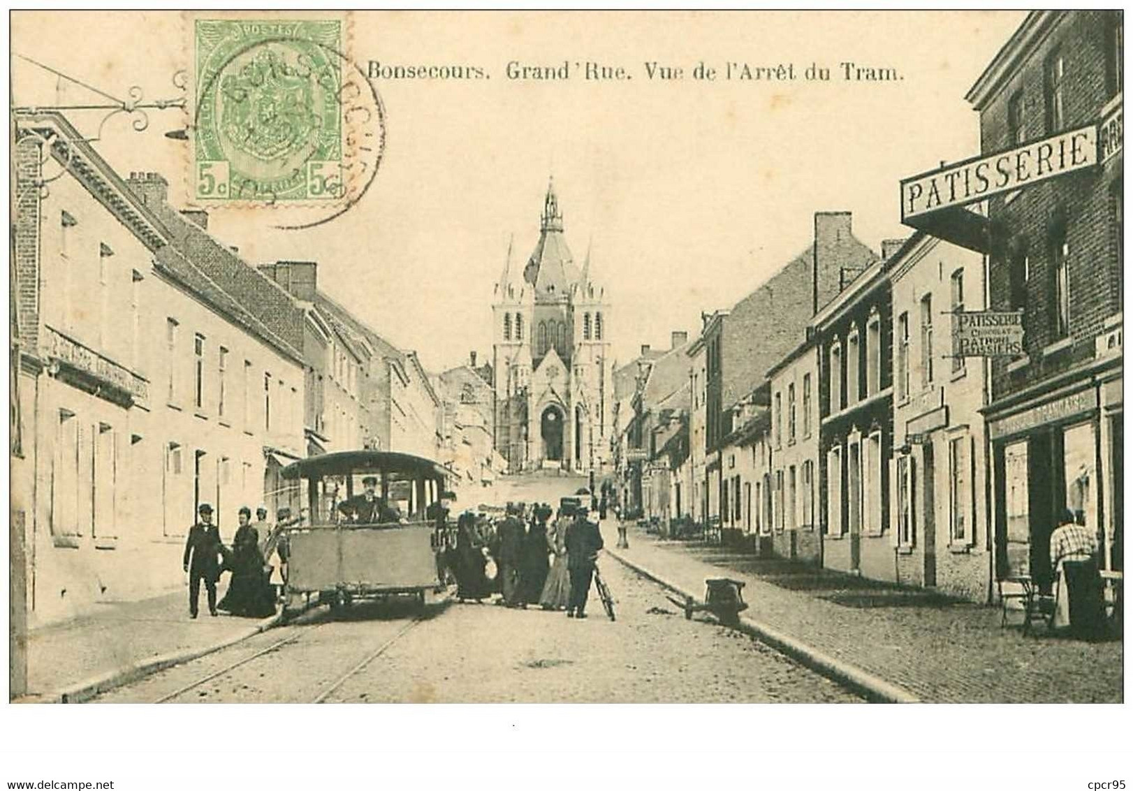 Belgique. N°35746.bonsecours.grand'rue.vue De L Arret Du Tram - Péruwelz