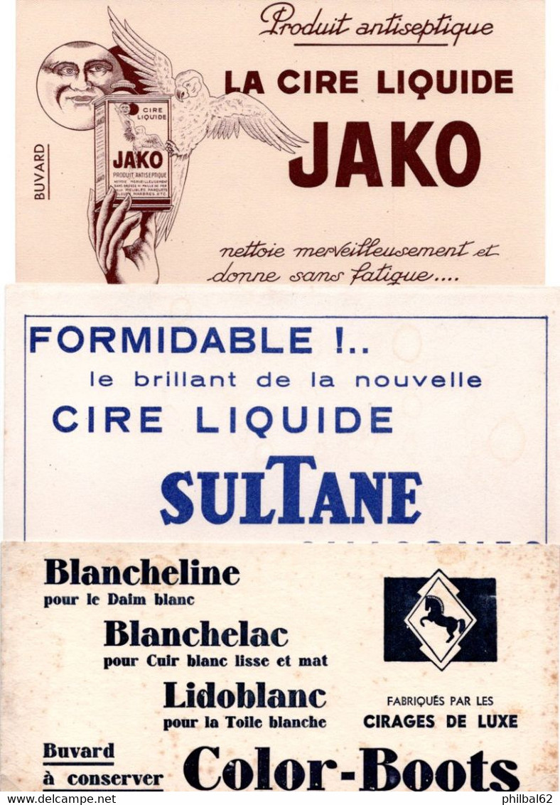 Lot De 12 Buvards Différents. Produits D'entretien, Cire, Cirage. Voir Photos. - Colecciones & Series