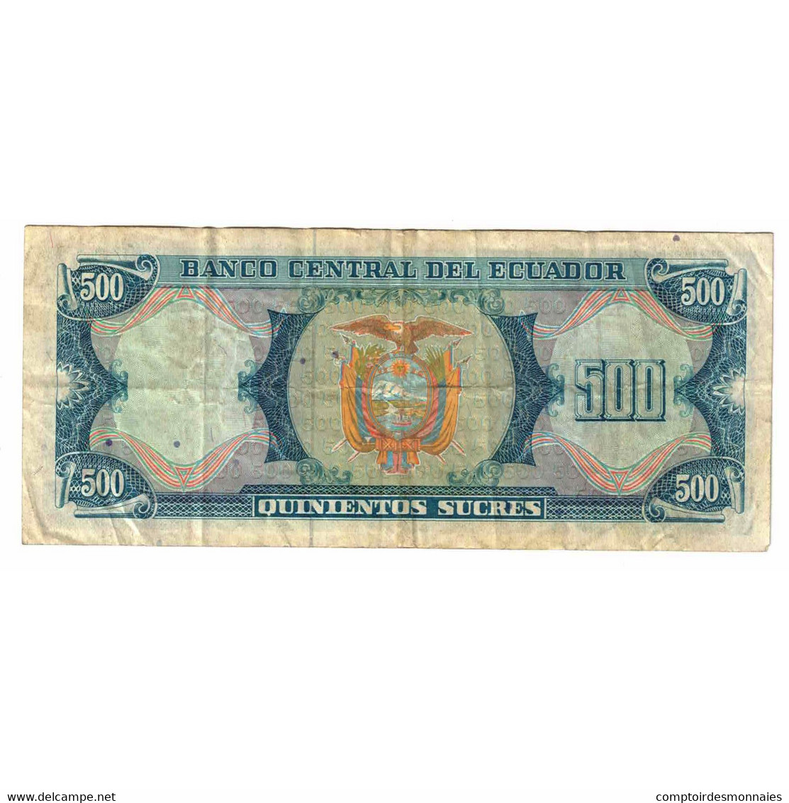 Billet, Équateur, 500 Sucres, 1988, 1988-06-08, KM:124Aa, TB+ - Ecuador