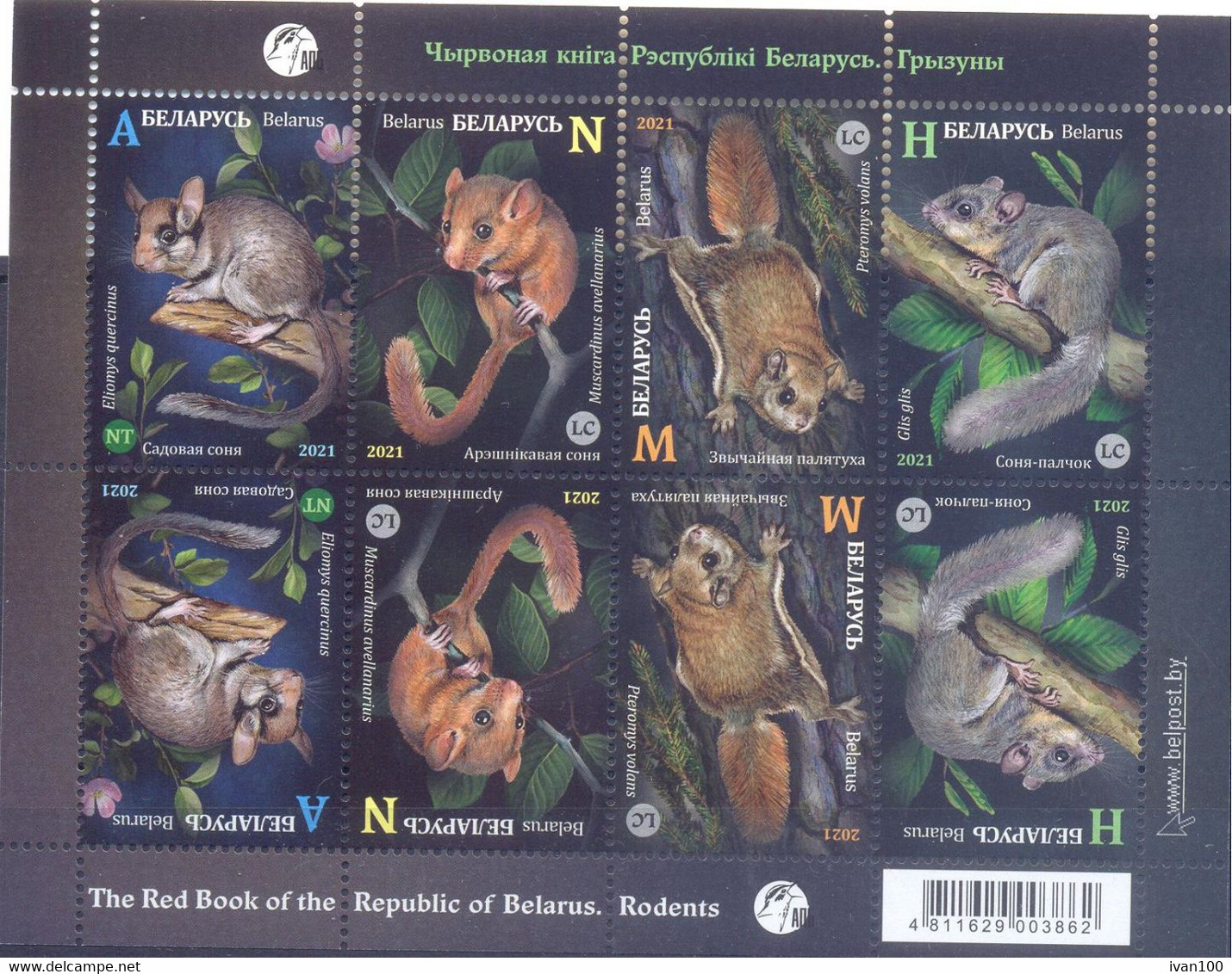 2021. Belarus, Fauna, Red Book, Rodents, S/s, Mint/** - Wit-Rusland