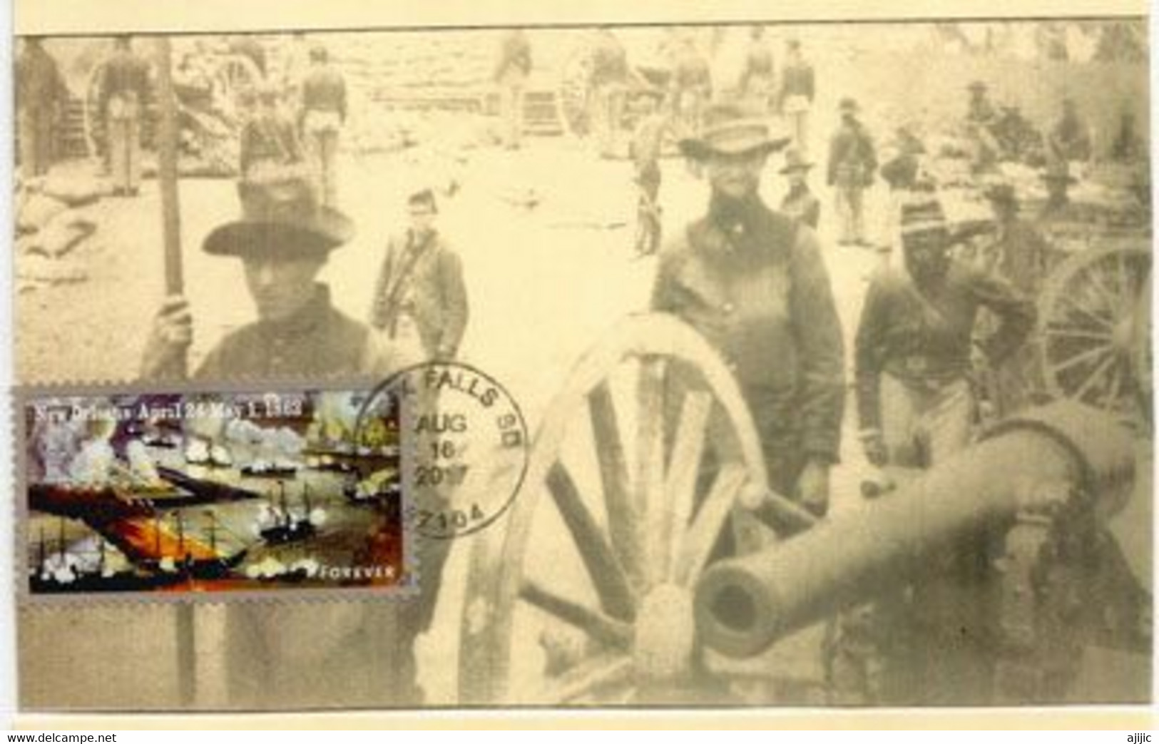 Union Troops Captures New Orleans .Battle Of New Orleans American Civil War [April 1862] Maxi-card - Cartas Máxima