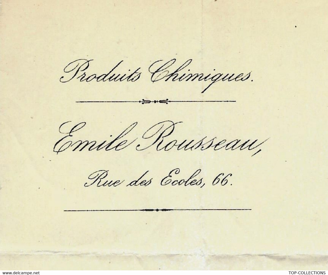 SCHNEIDER INDUSTRIE L EMPREINTE SUR LE CREUSOT  1865 PRODUITS CHIMIQUES EMILE ROUSSEAU Paris => SCHNEIDER LECreusot - 1800 – 1899