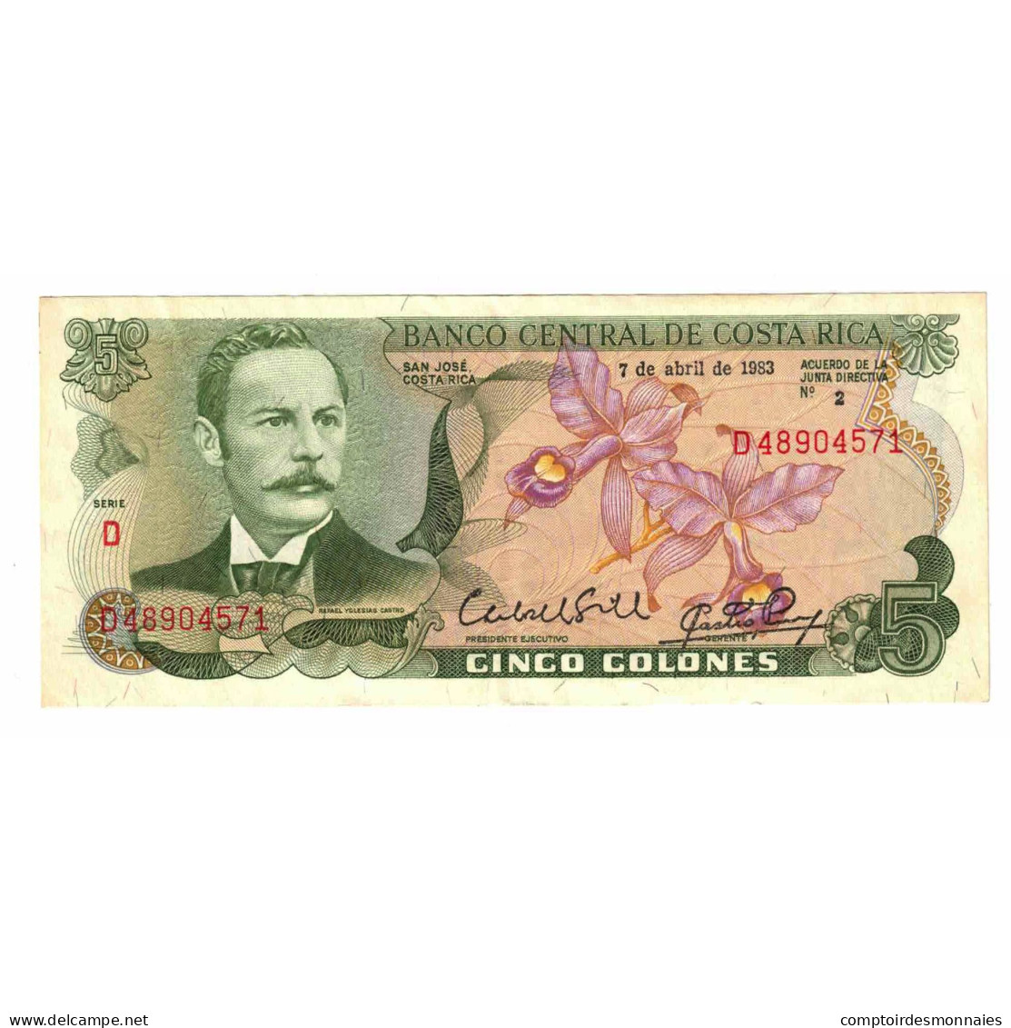 Billet, Costa Rica, 5 Colones, 1983, 1983-04-07, KM:236d, SUP - Costa Rica