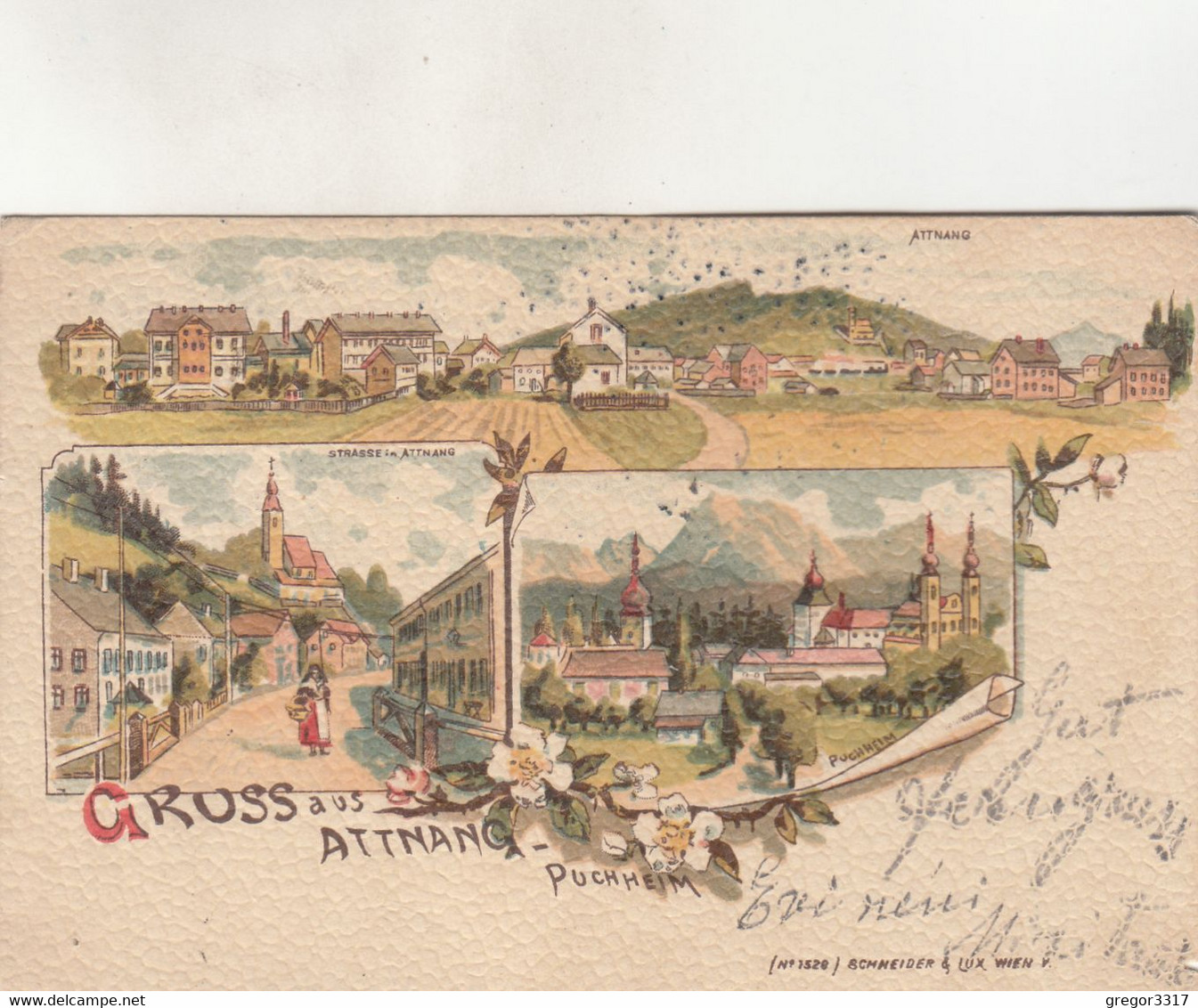 B8180) GRUSS Aus ATTNANG PUCHHEIM - LITHO - Strasse In Attnang Häuer In Attnang U. Puchheim 1899 !! - Attnang-Pucheim