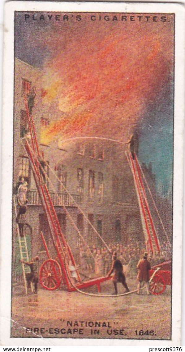 Fire Fighting Appliances 1930  - Players Cigarette Card - 9 National Fire Escape 1846 - Ogden's