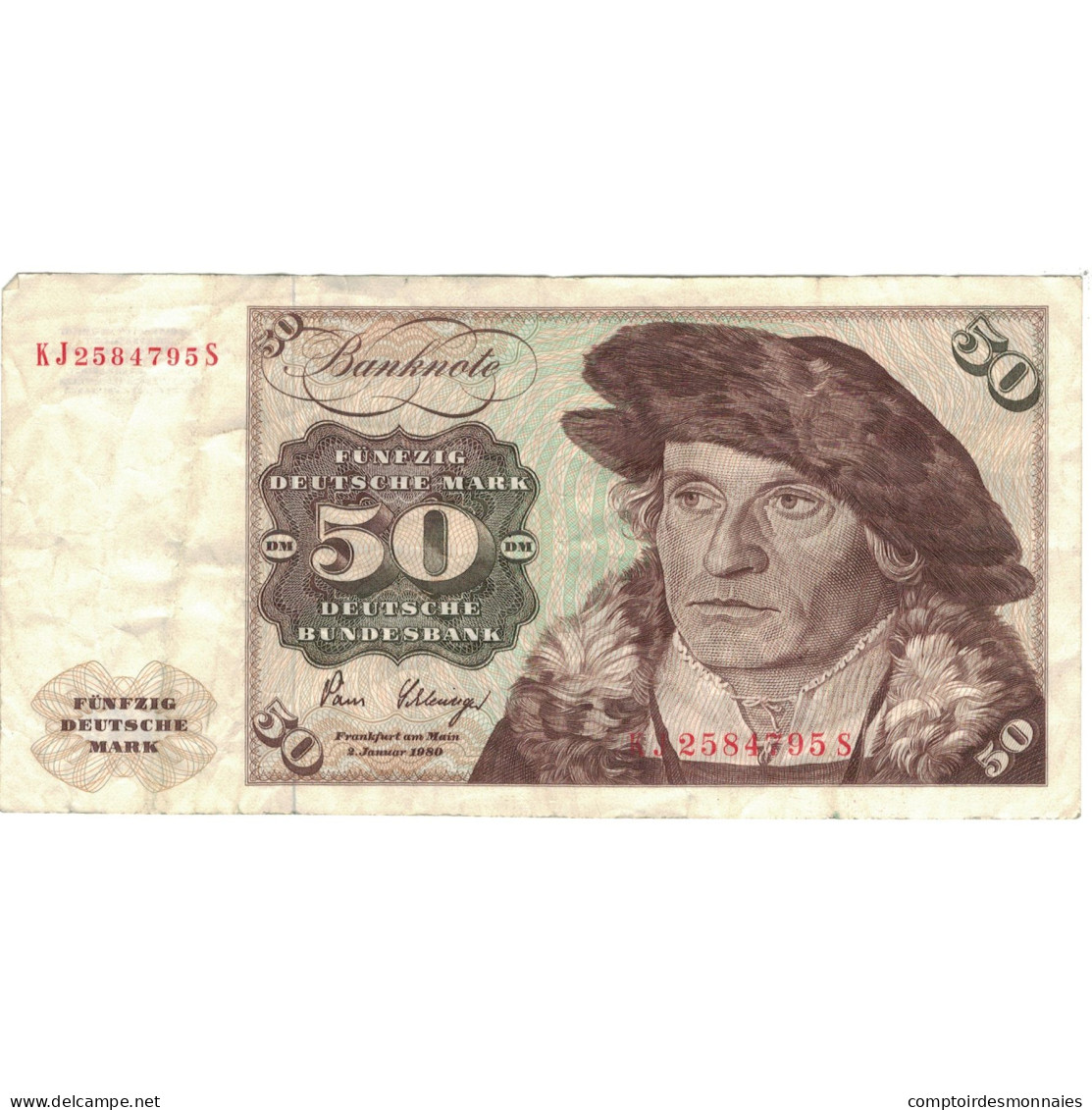 Billet, République Fédérale Allemande, 50 Deutsche Mark, 1980, 1980-01-02 - 50 DM