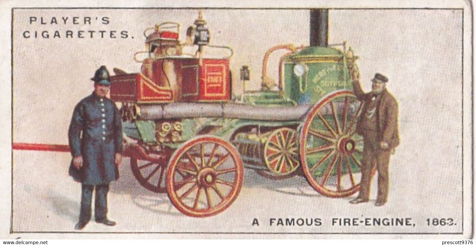 Fire Fighting Appliances 1930  - Players Cigarette Card - 11 Sutherland Fire Engine, 1863 - Ogden's