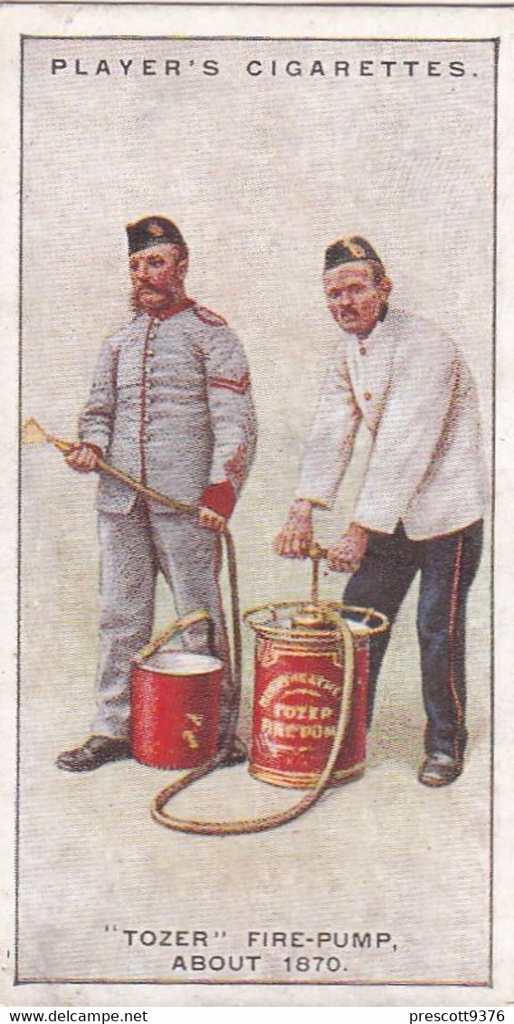 Fire Fighting Appliances 1930  - Players Cigarette Card - 13 Tozer Fire Pump 1870 - Ogden's