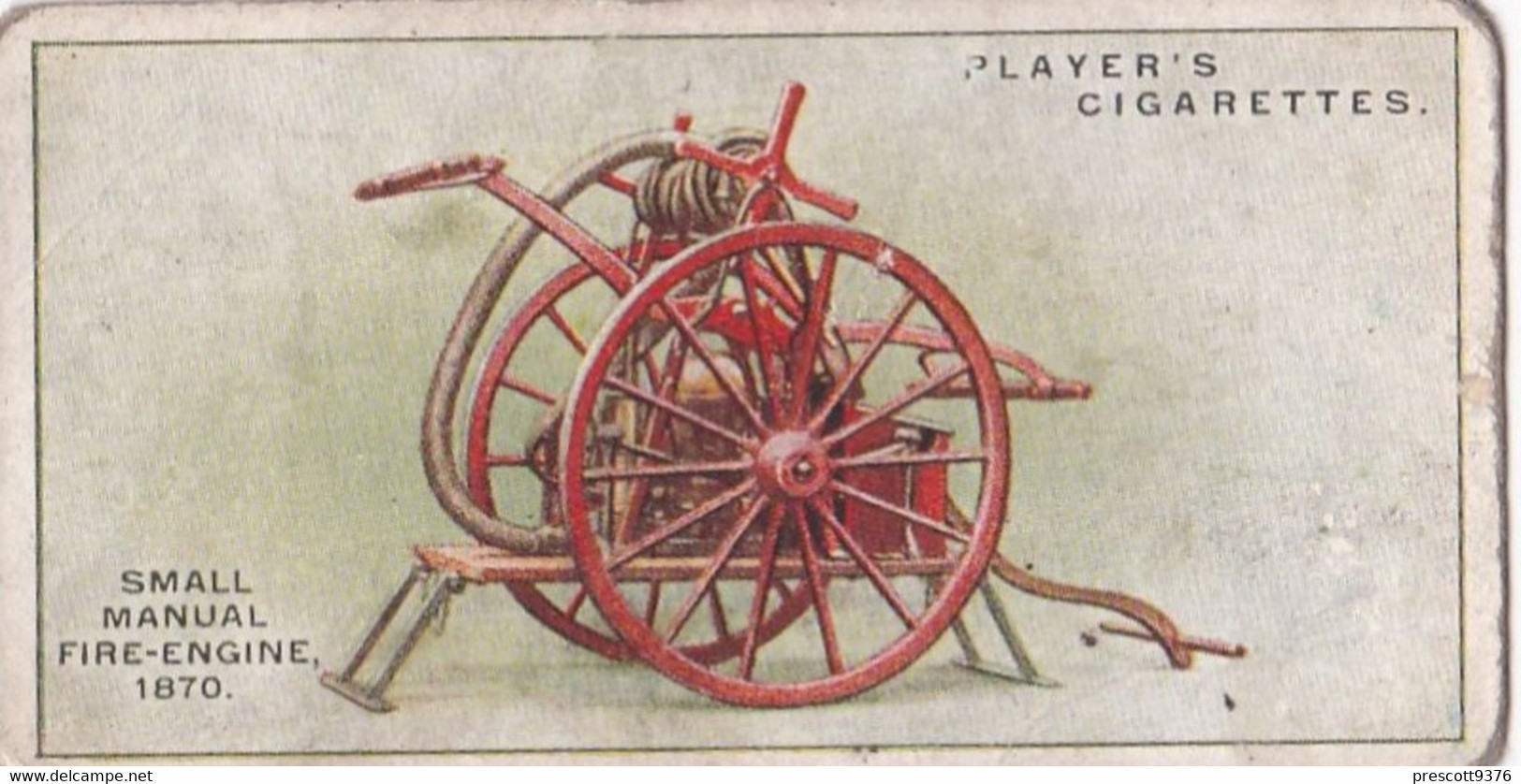 Fire Fighting Appliances 1930  - Players Cigarette Card - 14 Small Manual Engine 1870 - Ogden's