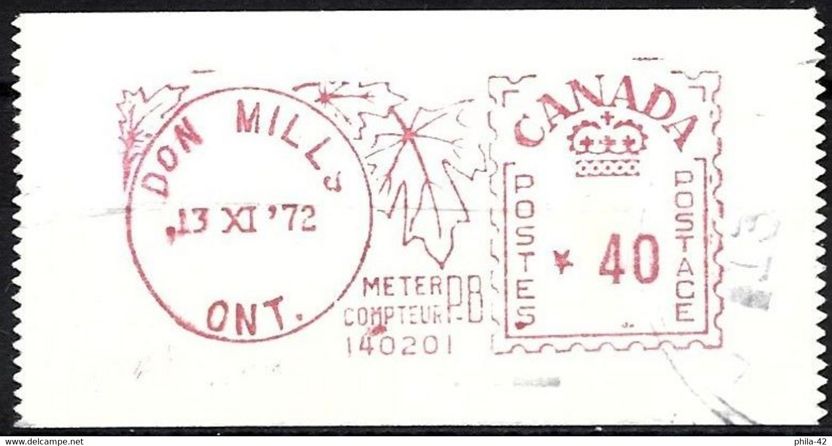 Canada 1972 - Vignette Don Mills Ontario - Vignettes D'affranchissement (ATM) - Stic'n'Tic