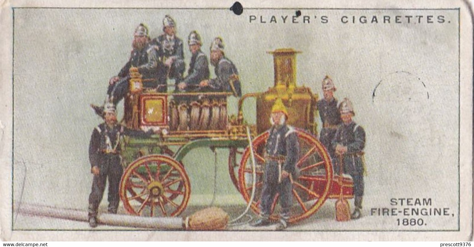 Fire Fighting Appliances 1930  - Players Cigarette Card - 20 Steam Fire Engine 1880 - Ogden's