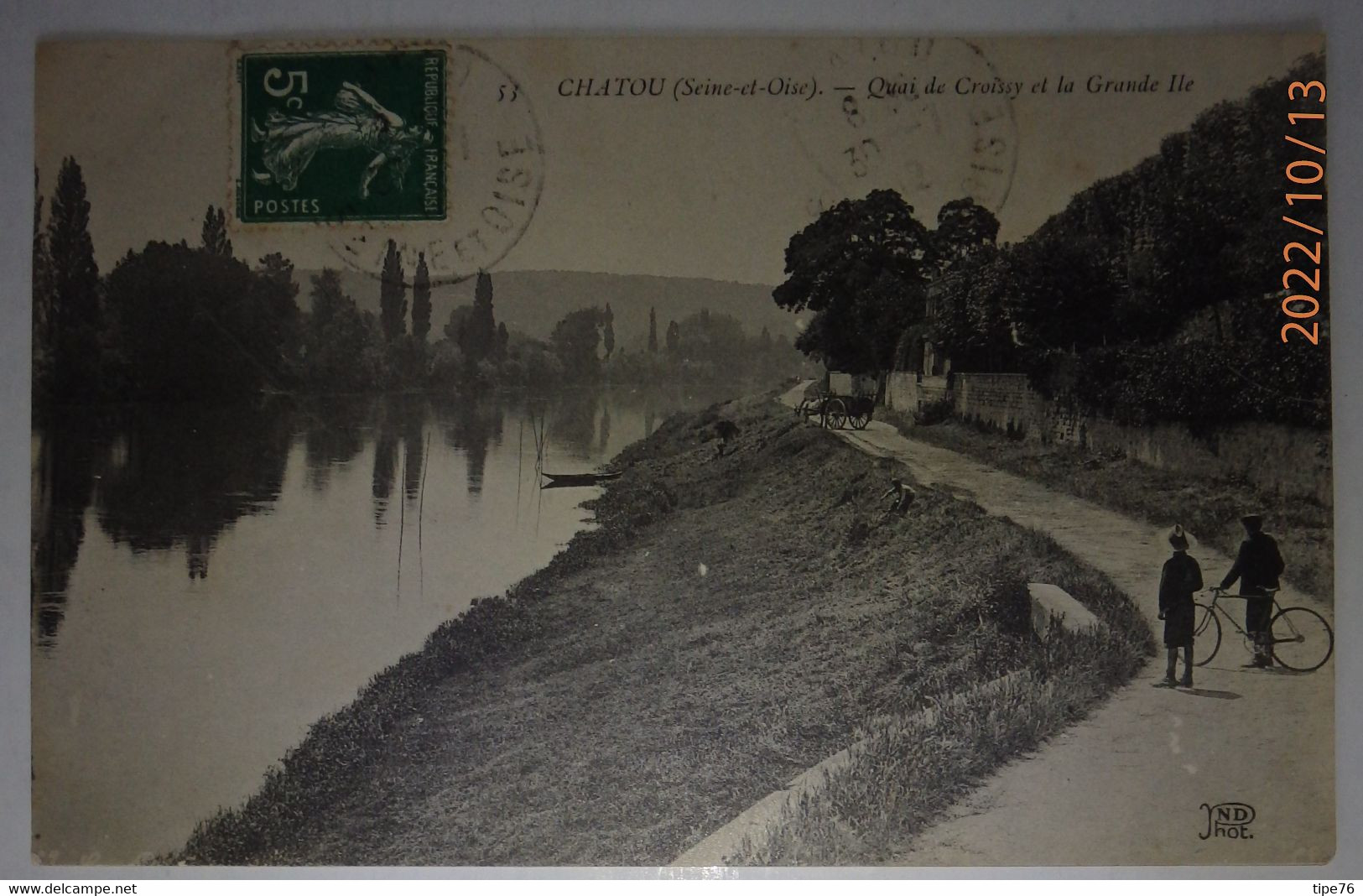 78 Yvelines CPA Chatou Quai De Croissy Et La Grande Ile 1912 - Chatou