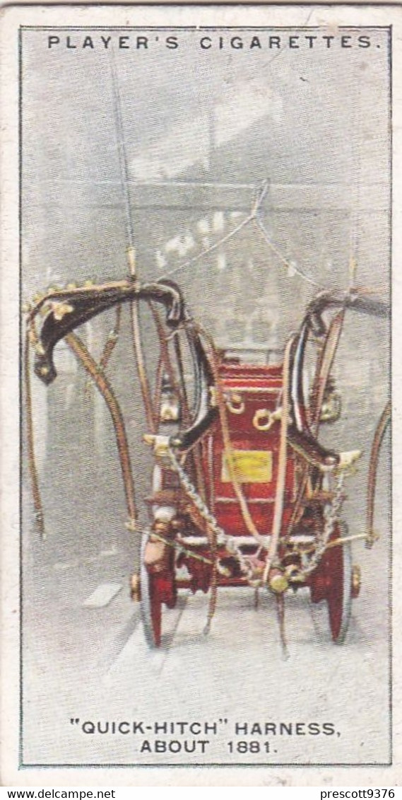 Fire Fighting Appliances 1930  - Players Cigarette Card - 21 Quick Hitch Harness 1880s - Ogden's