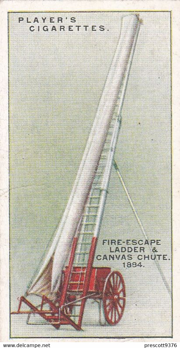 Fire Fighting Appliances 1930  - Players Cigarette Card - 26 Fire Escape Ladder & Chute 1884 - Ogden's