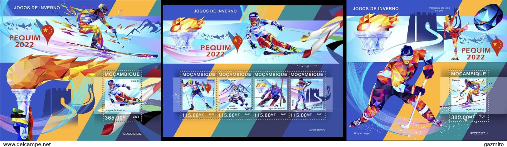 Mozambico 2022, Olympic Games In Benjin, Skiing, 3BF - Invierno 2022 : Pekín