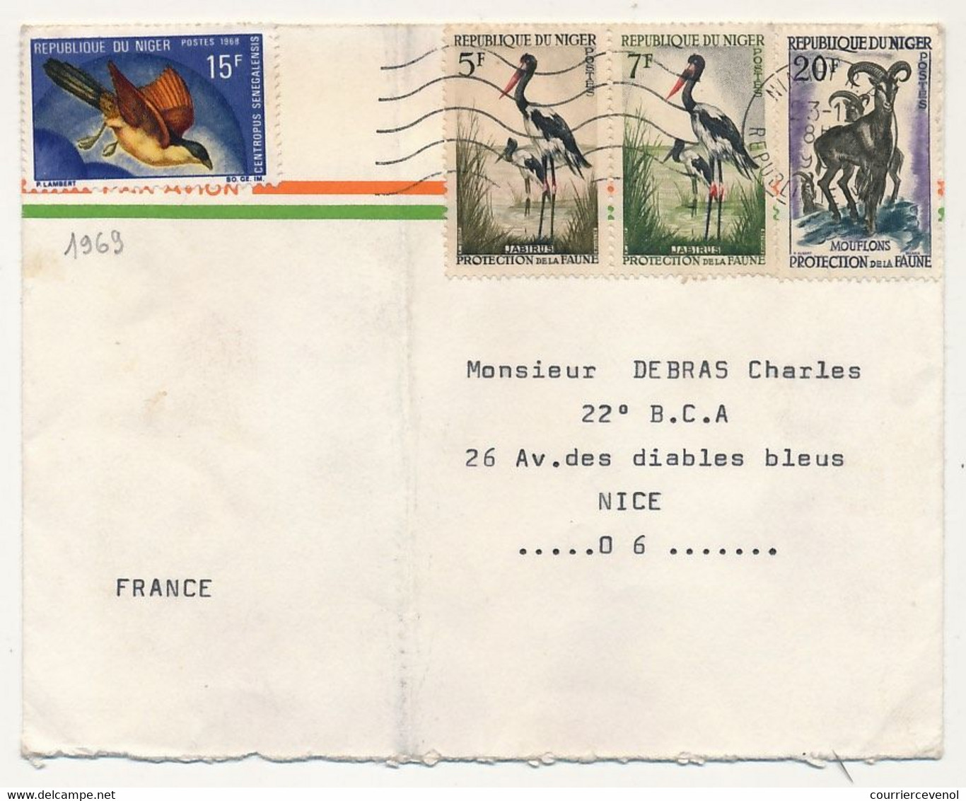 NIGER - 15 enveloppes affranchissements composés ou divers, plupart timbres animaux