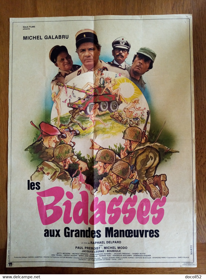 AFFICHE CINEMA ORIGINALE FILM LES BIDASSES AUX GRANDES MANOEUVRES 1981 MICHEL GALABRU 54.4CMX40.3CM DE DELPARD - Affiches & Posters