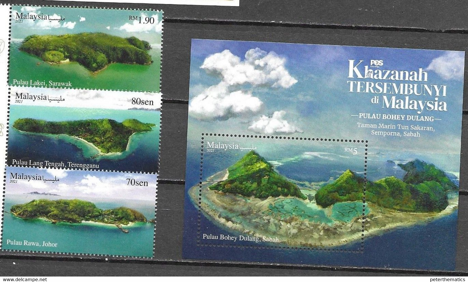 MALAYSIA, 2021, MNH,ISLANDS, 3v+S/SHEET - Isole