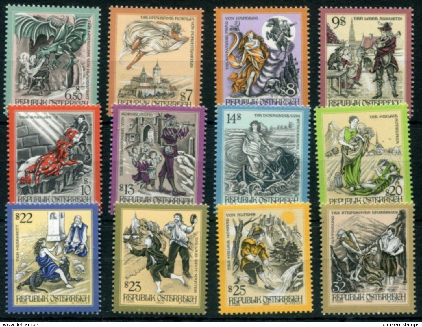 AUSTRIA 1997 Definitive: Myths And Legends Complete MNH / **.  SG 2454-65 - Nuovi