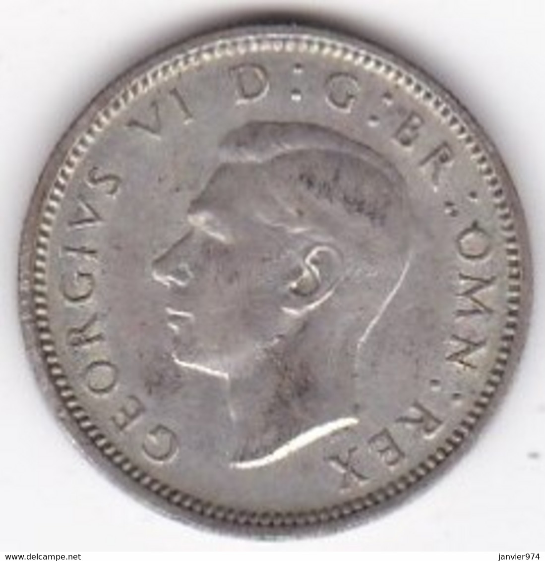 Grande Bretagne. 6 Pence 1946. George VI ,en Argent, KM# 852 - H. 6 Pence