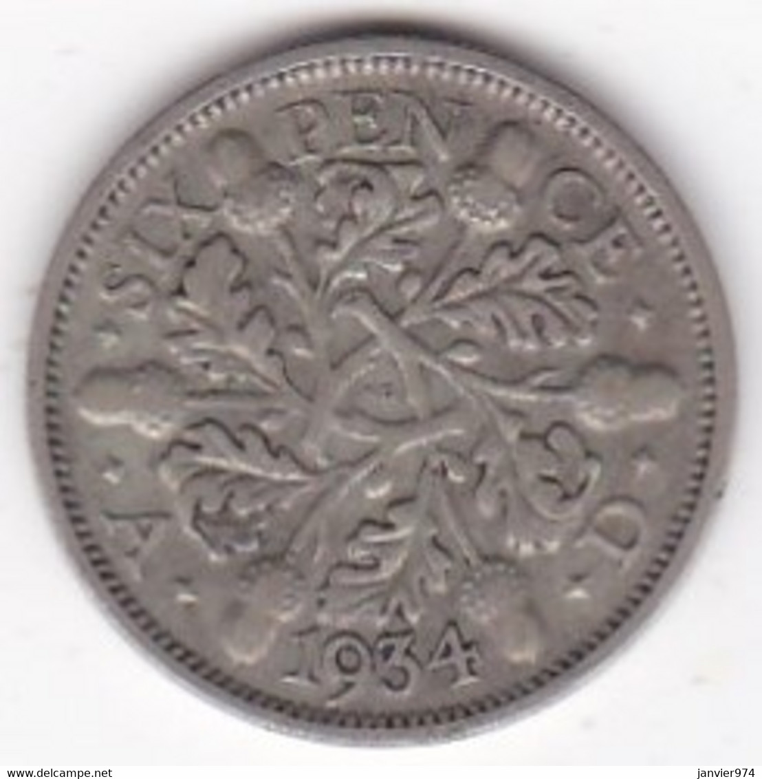 Grande Bretagne. 6 Pence 1934 . George V, En Argent , KM# 831 - H. 6 Pence