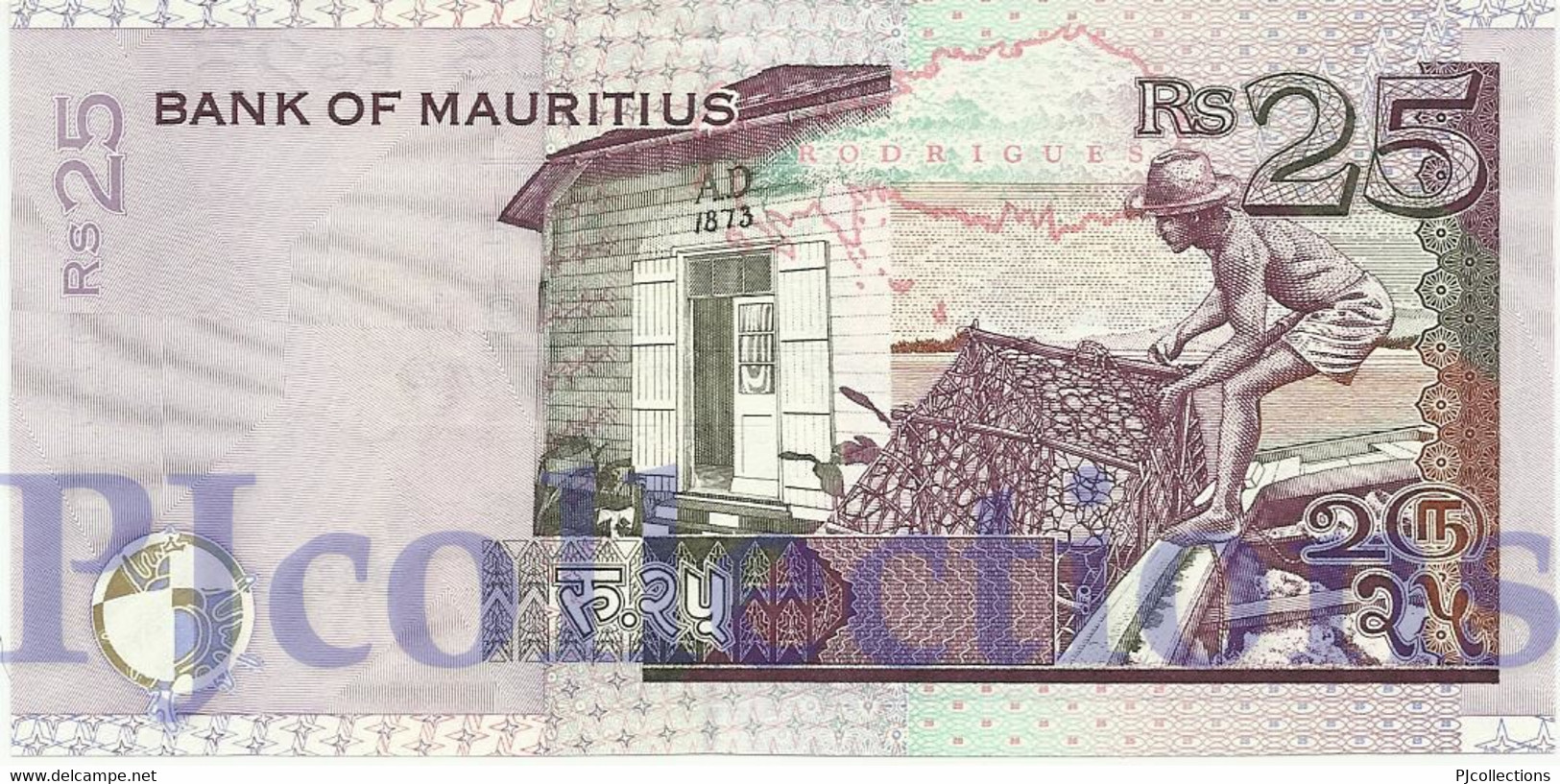 MAURITIUS 25 RUPEES 2009 PICK 49d UNC - Mauritius