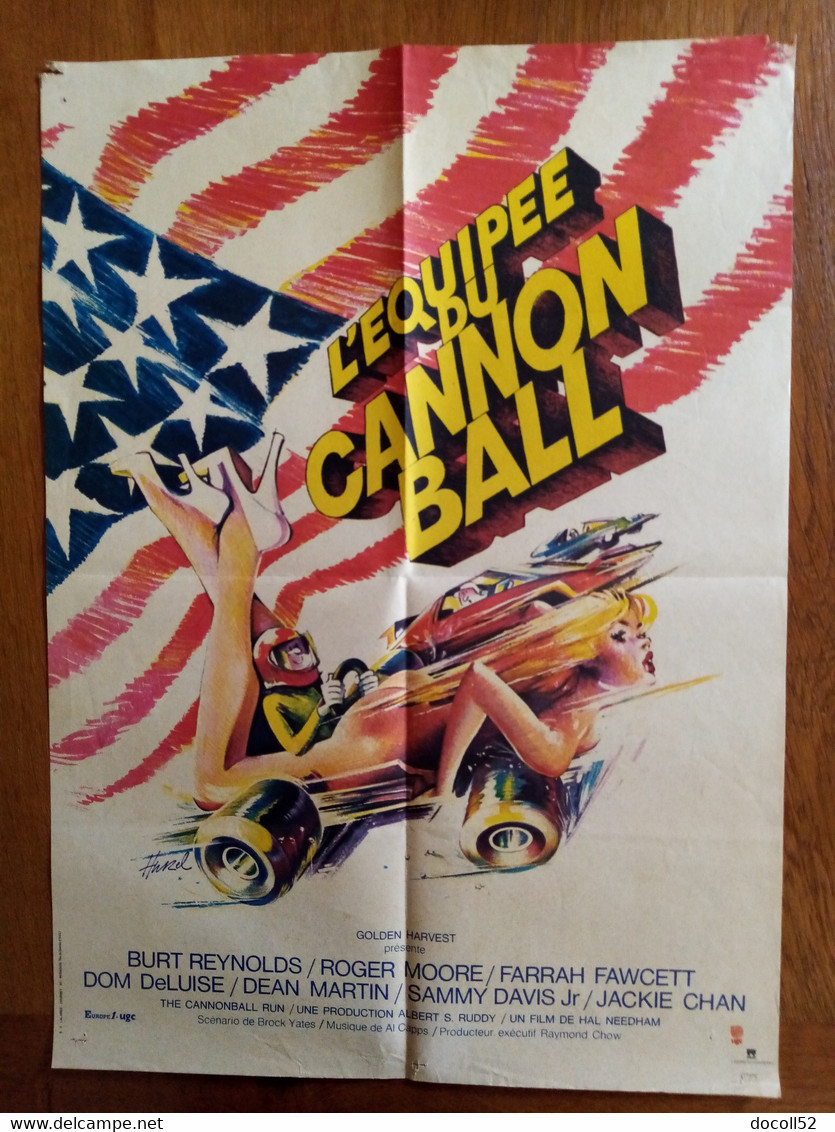 AFFICHE CINEMA ORIGINALE FILM L'EQUIPEE DU CANNON BALL 1981 54.3CMX39.1CM DE HAL NEEDHAM  ILLUSTREE PAR HAZEL - Affiches & Posters