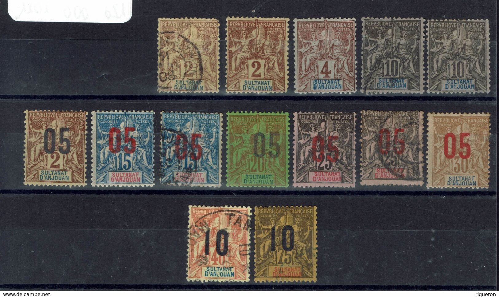 Anjouan - 1892-1912 - Quatorze Timbres - Cote 64 Euros - OB - X - (X) - - Gebruikt